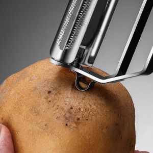Stainless Steel Potato Peeler Kitchen Tool Vegetable Slicer Multi Function Fruit Peeler Hanging Design Cooking Accessory
