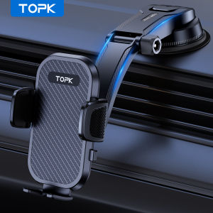 TOPK ที่วางโทรศัพท์ในรถยนต์ Dashboard Mount 360 °   ขายึดโทรศัพท์ขาตั้งรถยนต์แบบปรับได้สําหรับ iPhone 15 Samsung Universal Car Mount