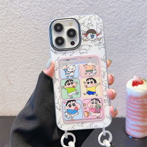 เคสโทรศัพท์ซิลิโคนน่ารักสำหรับ iPhone 15 pro Max 16 11 14 pro 12 13 PM พร้อมสายรัดพกพา ป้องกันการตกหล่น ลายการ์ตูน ลายการ์ตูน