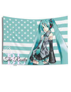 Anime Background Decoration Hatsune Miku American Flag Tapestry Dormitory Bedhead Tapestry Living Room Sofa Background Cloth Hot