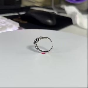 Nhẫn Bạc Thái Cổ Điển Hình Hoa Hồng Có Thể Điều Chỉnh Dành Cho Nữ Trang Sức Thời Trang Quà Tặng Dự Tiệc