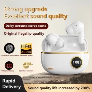 S195 TWS หูฟังบลูทูธไร้สายไฟ LED Dislplay Binaural ลดเสียงรบกวนได้ด้วยการลดเสียงรบกวนจากหูฟังกีฬาทางเสียงสเตอริโอตัดเสียงรบกวน