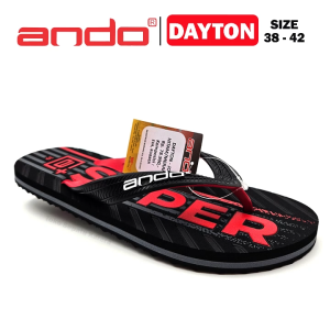 Sandal Jepit Anak Laki Laki/Pria Dewasa – ANDO – DAYTON – Size 38-42 – Outdoor – Casual – Fashion Hitam Merah
