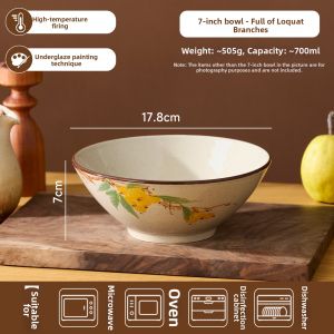 SIYUE | Retro Ceramic Bowl with Underglaze 5 inch