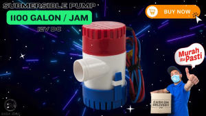 Premium Pompa Air Rendam Submersible Water Bilge Pump 12 V DC 12v Pompa Celup Tahan Air Debit Output 1100 Galon / Jam GPH Premium Quality Imported Gifthubs Mellius Store COD