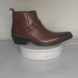 เสริมจมูกด้วยรองเท้าบูที่มีซิปและสําหรับผู้ชาย รองเท้าหนังทรงคัชชูแบบมีเรโทร สไตล์วินเทจ รองเท้าบูที่มีซิปและสําหรับผู้ชาย 022