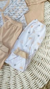 Paket 6Pcs Setelan Baju Bayi Baru Lahir Lengan dan Celana Panjang Baby Newborn Gift Set Seri Coksu- Juragan lebak