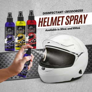 LUXE Helmet Spray Antibacterial Disinfectant Refresher and Odor Eliminator feels clean smell good sanitizer motorcycle accessories deoderizer
