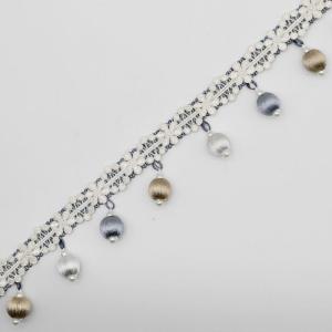 MUHUALAN | Simple Artificial Silk Beaded Curtain Accessories White