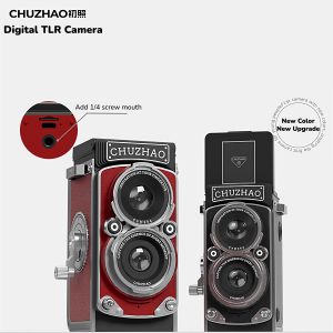 ChuZhao Digital TLR Camera Simulation Dual-Reverse Digital Camera Retro ccd High-Definition Travel Portable Small Camera