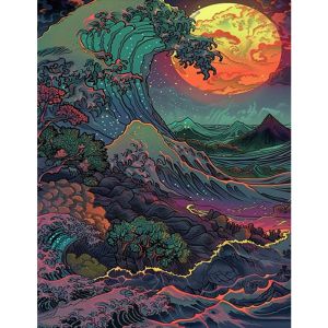 Kayou | Jigsaw Puzzles 500/1000 Pieces Japanese Ukiyo-E Style Great Wave Puzzles Decompression Toys for Adults Family Games Home Decor