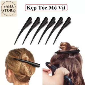 Kẹp mỏ vịt làm tóc kim loại Combo 4 cái SAHA602 phụ kiện giữ chia cố định inox sắt lớn cỡ to lớn 13cm nhiều màu