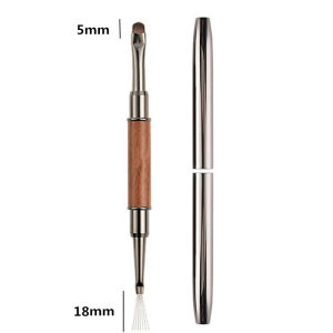 1/4PCS Double Round Wood Handle Stainless Steel Needle Painting Pen Gel Brush Crystal Nail Art Manicure