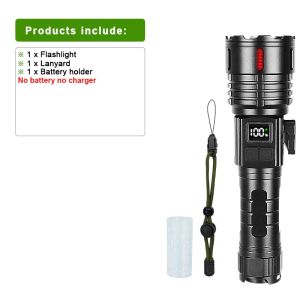 Most Powerful LED Flashlight Super Bright Rechargeable Torch Light Powerful Long Range 6000M Flash Light Camping Fishing Lantern
