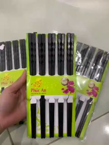 COMBO 10 Đôi Đũa Xoắn 2 Đầu Cao Cấp Chịu Nhiệt Tốt Phong Cách Nhật Bản - Bộ 10 Đũa Nhíp Đen Dài 25cm Chống Trơn- Chống Trượt- Chống Mốc- Bền Mầu