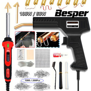 100/ 50W Plastic Welder Tools 1000/200PCS Staples Hot Stapler Kit Plastic Welder Gun Car Bumper Repair Kit Plastic Repair