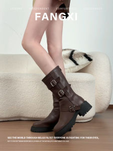 Leather High Heel Thick Bottom Knight Boots