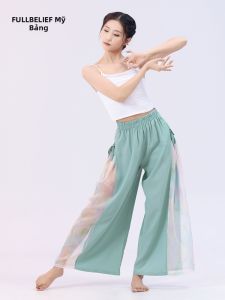FULLBELIEF | High Waist Loose Dance Pants with Ties for Classical Dance Practice