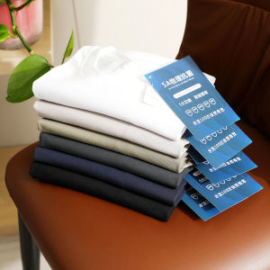 Antibacterial 5A Liquid Ammonia Mens Summer T-Shirt Breathable Seamless Glue round Neck Short Sleeve Base Layer Pure Color