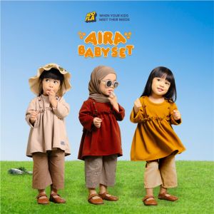 Setelan One Set Bayi dan Anak Perempuan Umur 1 - 5 Tahun Terdiri dari Baju dan Celana Aira Baby Clothing