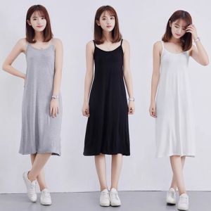 Modal Suspender Skirt for Women Long Sleeve A-Line Skirt Spring Summer Autumn Winter Mid-Waist Crewneck Pullover Single Piece