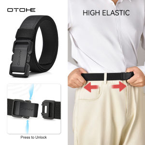 OTOHE Men Sports Belt Outdoor Nylon Belt Adjustable Belt Nylon Waistband All Black Belt Youth Sports Canvas Pant Belt Simple Nice Waistband