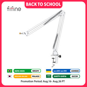 FIFINE | AmpliGame by FIFINE Metal Microphone Stand – SturdyUniversal Mount Compatible for Studio Streaming & Podcast Setup-CS1W White