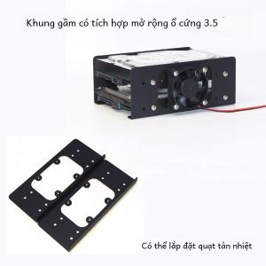 Giá Đỡ Ổ Đĩa Cứng 35 Inch Bằng Kim Loại Giá Đỡ Mở Rộng Máy Tính Để Bàn Giá Đỡ Tản Nhiệt Quạt Kép Giá Đỡ Ổ Đĩa Cứng