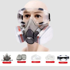 New 7-In-1 6200 Dust Gas Respirator Half Face Dust Mask For Painting Spraying Organic Vapor Chemical Gas Filter Work Safety
