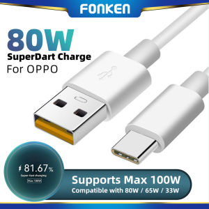 FONKEN PD100W USB Type-C Fast Charging Cable 80W 65W 33W Super Dart Vooc Charger For OPPO Realme Oneplus
