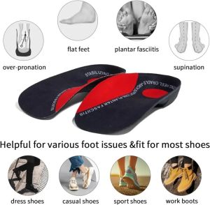 DIDI 1Pair Severe Flat Foot Arch Support Insoles Orthotic Inserts Orthopedic Shoes Soles Heel Pain Plantar Fasciitis for Men Women