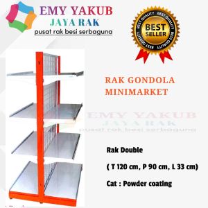 RAK TOKO MINIMARKET SUPERMARKET DOUBLE STARTING JOINTING TINGGI 150cm 4SUSUN MURAH