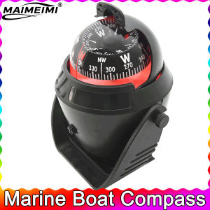 Nautical Compass Waterproof Sea Pivoting Marine Boat Compass with Electronic LED Light for Marine Navigation Positioning