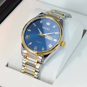 OLEVS | Đồng Hồ Nam OLEVS 5563 Bằng Thép Không Gỉ Máy Quartz Kim Dạ Quang Phong Cách Kinh Doanh Cổ Điển Mặt Số Kim Cương Chống Nước Tự Động Hiển Thị Ngày