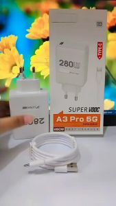 Charger Hp For OPP A3 PRO 5G 280W Super VOOC Batok Adapter + Kabel USB Support Fast Charging