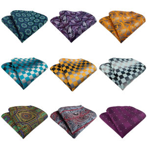 New Jacquard Pocket Square For Men Women Floral Chest Towel Gentlemen Hankies Mens Suit Handkerchief Plaid Pocket Towel Gifts