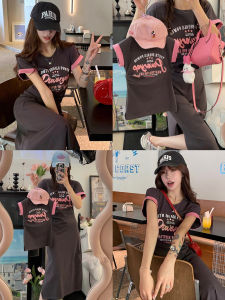 Internet Celebrity Fried Street Parent-Child Clothes Summer New Arrival a Family of Three and Four Parent-Child Slim Looking Contrasting-Color Dress Classy