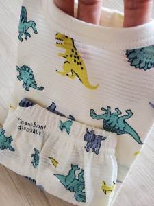 Pure Cotton Childrens Home Clothes Set Long Sleeve Long Pants Baby Boy Thin Air Conditioner Shirt Sleepwear Anti-static Moisture Wicking Casual Style Summer Season A-Class Safety