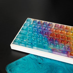 Blue Gradient keycaps Crystal Clear Keycaps Cherry Profile Transparent PC Keycaps For MX 64/68/87/96/104 Mechanical Keyboard