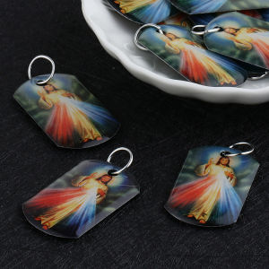 5Pcs Divine Mercy Icon Medal Pendants Double Sides Christian Mercy Jesus Christ Charms for Jewelry DIY Making Accessories