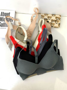 True Latex Jelly Strip Vest Style Seamless No Steel Ring Gathered Invisible Sports Bra for Small Breasts And Side Breast Removal