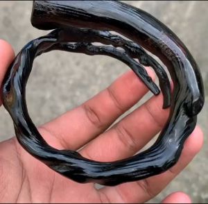 Gelang Akar Bahar Hitam Berserat Size Telunjuk Model Bercabang