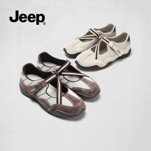 Jeep French Mary Jane รองเท้าผู้หญิง2025ชุดลำลองย้อนยุคใหม่ฤดูใบไม้ผลิและฤดูใบไม้ร่วงรองเท้าหนังขนาดเล็กกันลื่นส้นแบนปากตื้น