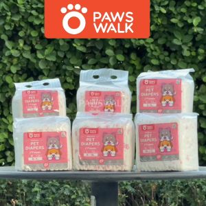 PawsWalk 12 Pcs Disposable Pet Diaper Female/Male XXS XS S M L XL 12 Pcs