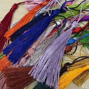 Random 10 color-100/50pcs Polyester Silk Tassel Fringe 13cm Tassels Trim For Sewing Curtains Accessories DIY Wedding Decoration