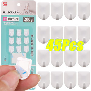 45pcs Mini Self Adhesive Hooks / Cute Small Seamless Wall Hooks / Necklace Jewelry Storage Hook / Household Punch-free Hook Rack for Kitchen Bedroom Bathroom