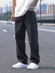 2025 New Mens Casual Long Jeans Classic Mens Straight-Leg Jeans & Wide-Leg Jeans Solid Color