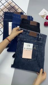 [FREESHIPMAX]Quần jean nữ lưng cao màu xám khói đen  Quần jean nữ lưng cao GOZ quần bò cạp cao trơn dài skinny jeans bigsize từ 40-100kg