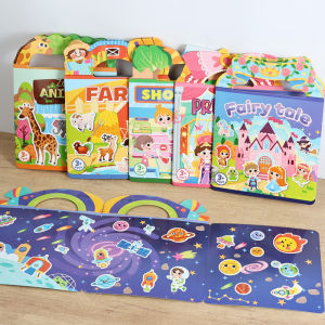 Reusable Sticker Books for Kids 6 Sets Travel Removable Toddler Sticker Books for 3 4 5 Year Old Girls Boys Birthday Gifts Educ