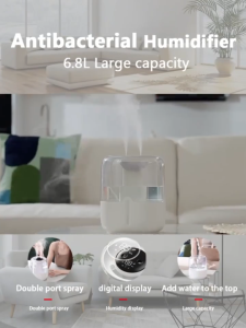 💧อากาศในบ้านไม่เคยแห้งเลย เครื่องทำความชื้นเงียบ เครื่องพ่นไอน้ำ ความจุขนาดใหญ่ 8L  สเปรย์หมอกคู่ มีไฟLED Humidifier